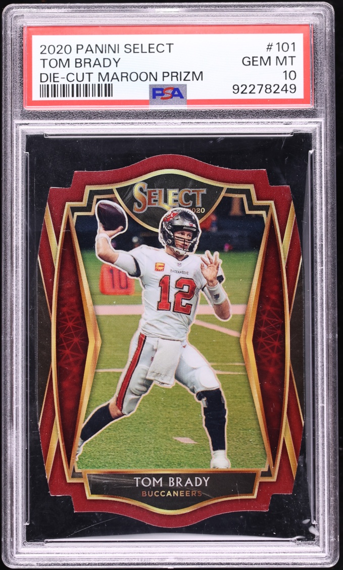 2020 Select Premier Level Maroon Prizm Die-Cut Tom Brady #101 PSA 10 GEM MINT