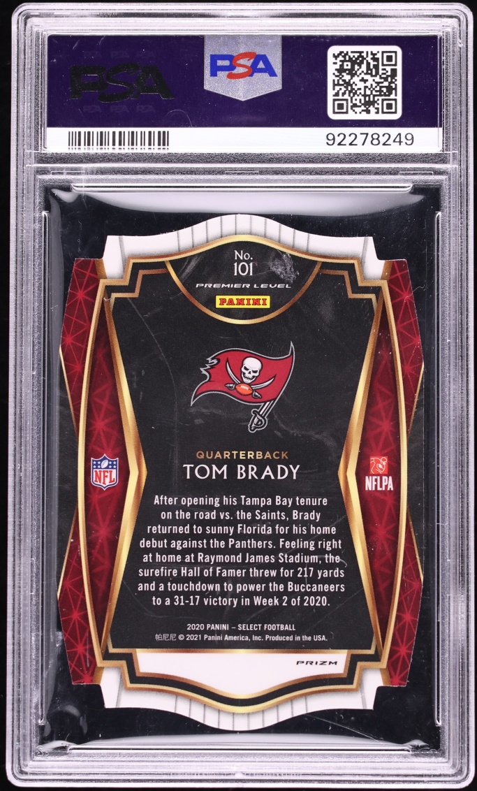 2020 Select Premier Level Maroon Prizm Die-Cut Tom Brady #101 PSA 10 GEM MINT