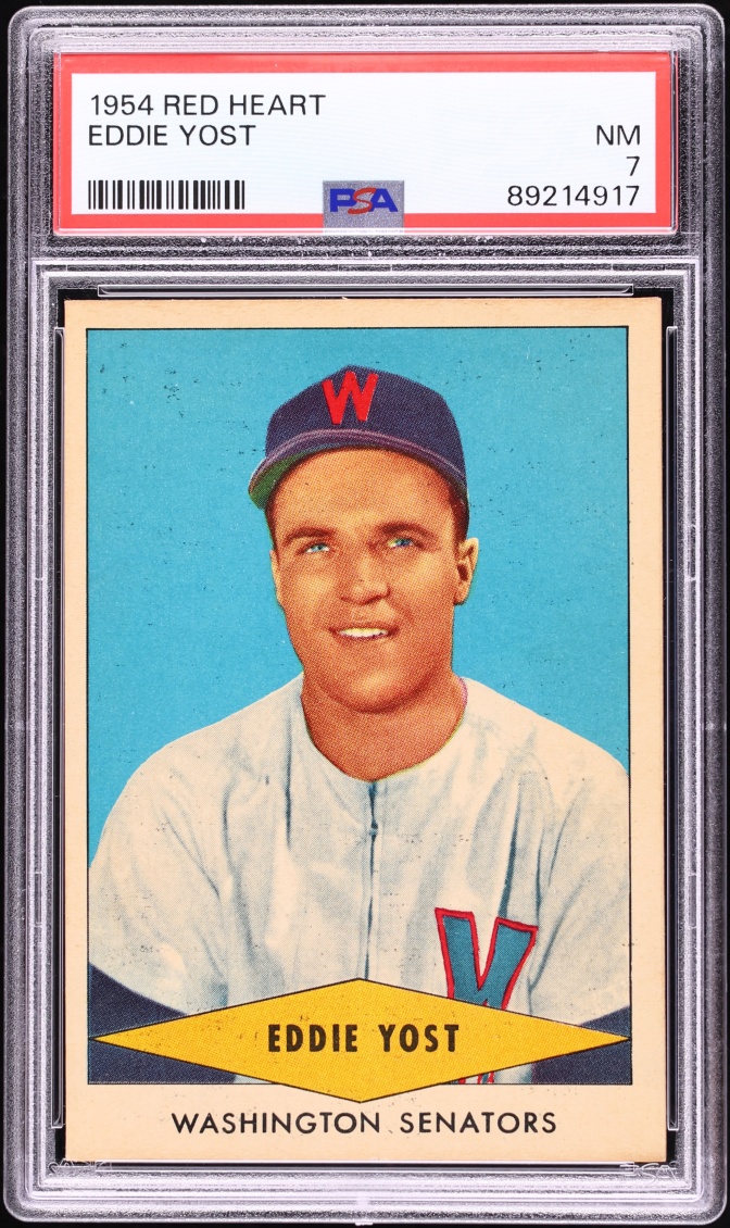 1954 Red Heart Eddie Yost PSA 7 NRMT