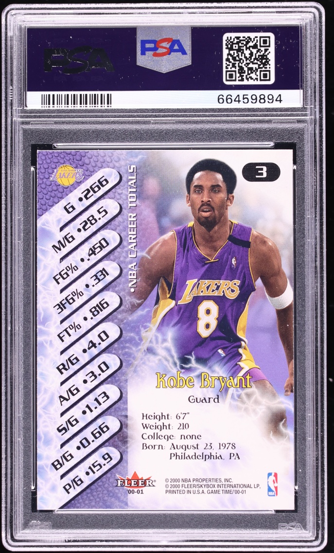 2000 Fleer Game Time Kobe Bryant #3 PSA 10 GEM MINT