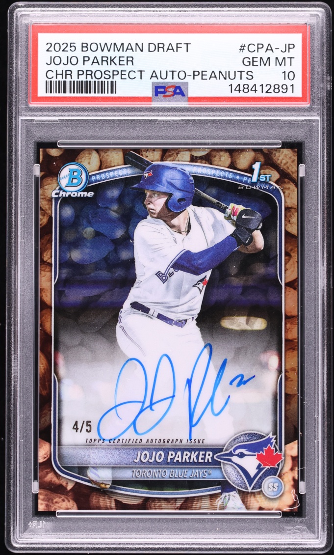 2025 Bowman Chrome Draft Peanuts Jojo Parker PROSPECT AUTO /5 #CPA-JP PSA 10 GEM MINT