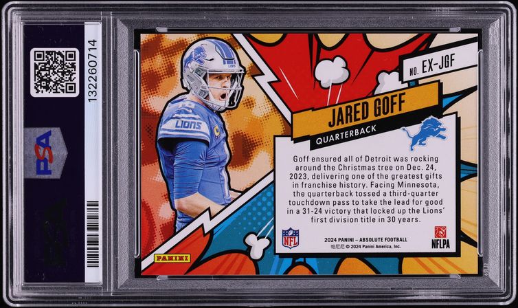 2024 Absolute Explosive Jared Goff #EXJGF PSA 10 GEM MINT