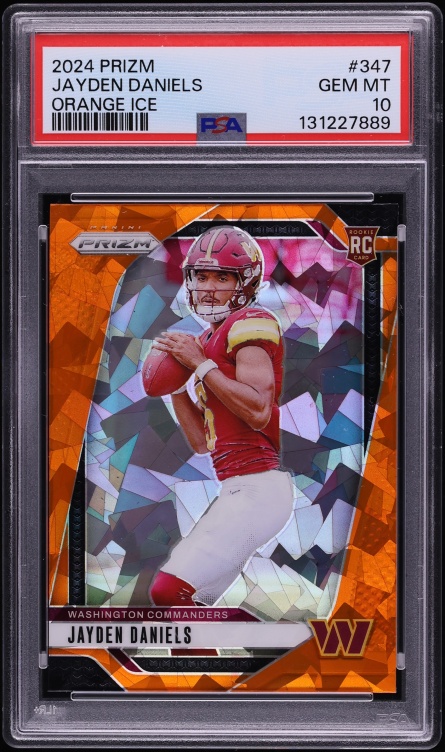 2024 Panini Prizm Orange Ice Jayden Daniels ROOKIE #347 PSA 10 GEM MINT