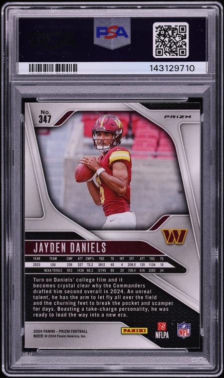 2024 Panini Prizm Lazer Jayden Daniels ROOKIE #347 PSA 10 GEM MINT