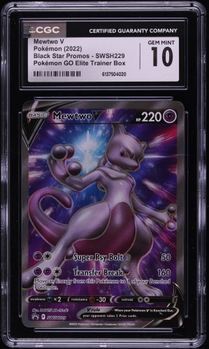 2022 Pokemon Sword & Shield Promo Pokemon GO ETB Mewtwo V #SWSH229 CGC 10  GEM MINT on Fanatics Collect