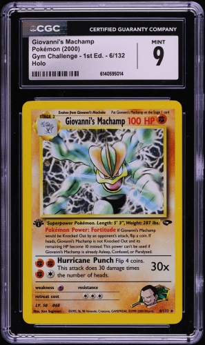 2000 Pokemon Gym Challenge 1st Edition Holo Giovanni's Machamp #6 CGC 9 MINT