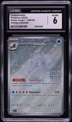 2025 Pokemon Scarlet & Violet Stellar Crown Holiday Calendar IR Crabominable #149 CGC 6 EXMT