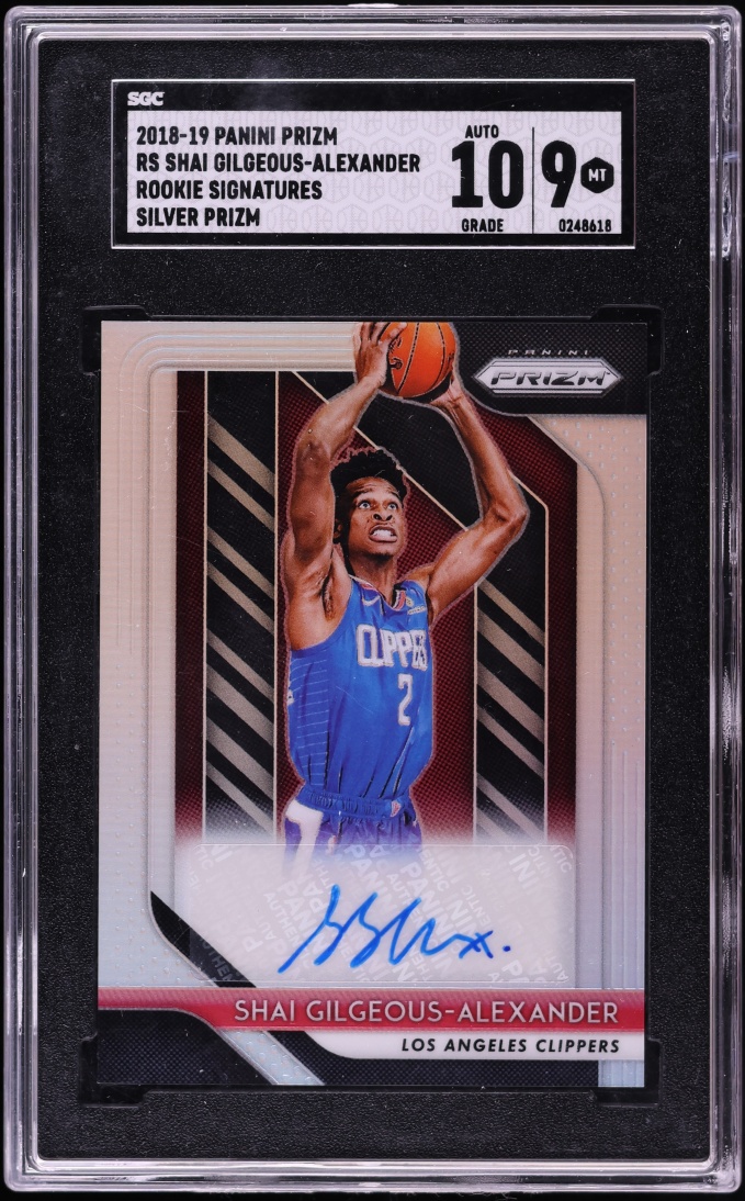 2018 Panini Prizm Silver Shai Gilgeous-Alexander ROOKIE AUTO #RS-SGA SGC 9 MINT