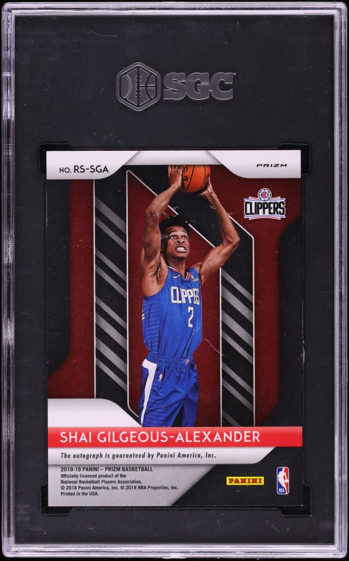 2018 Panini Prizm Silver Shai Gilgeous-Alexander ROOKIE AUTO #RS-SGA SGC 9 MINT