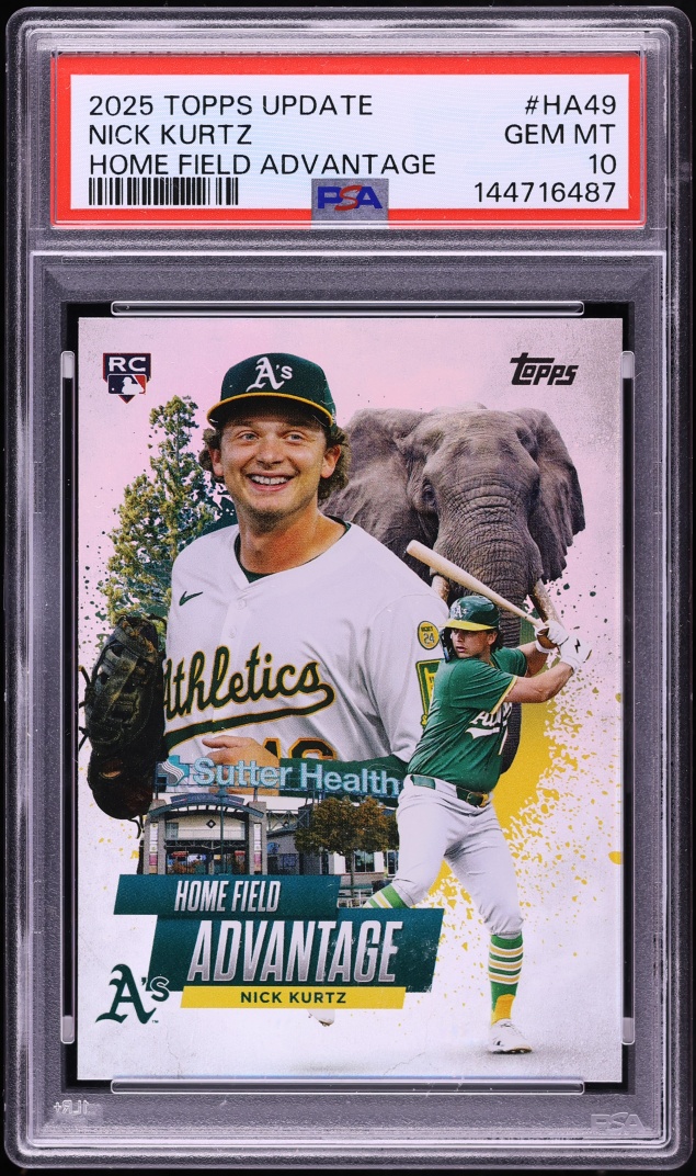 2025 Topps Update Home Field Advantage Nick Kurtz ROOKIE #HA-49 PSA 10 GEM MINT