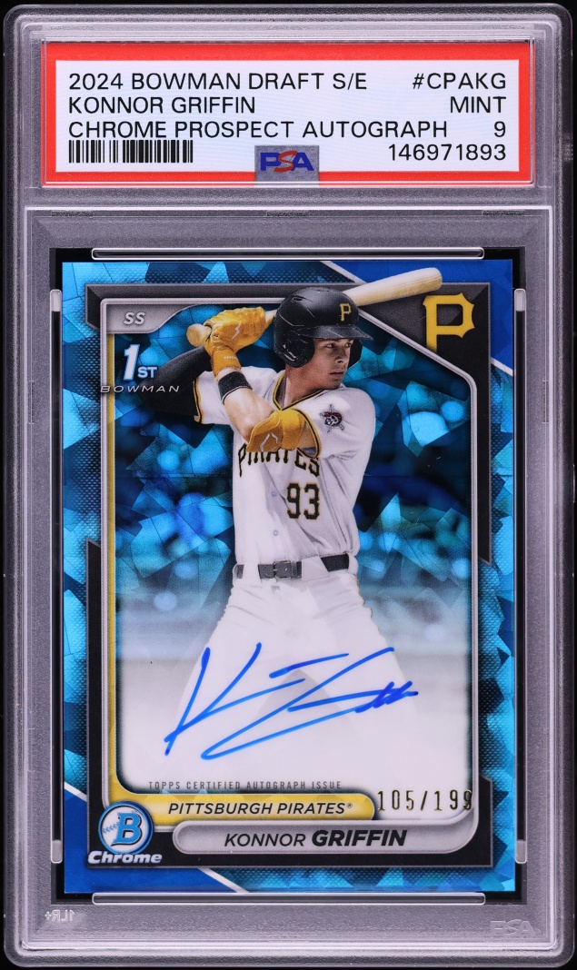2024 Bowman Chrome Draft Sapphire Konnor Griffin PROSPECT AUTO /199 #CPA-KG PSA 9 MINT