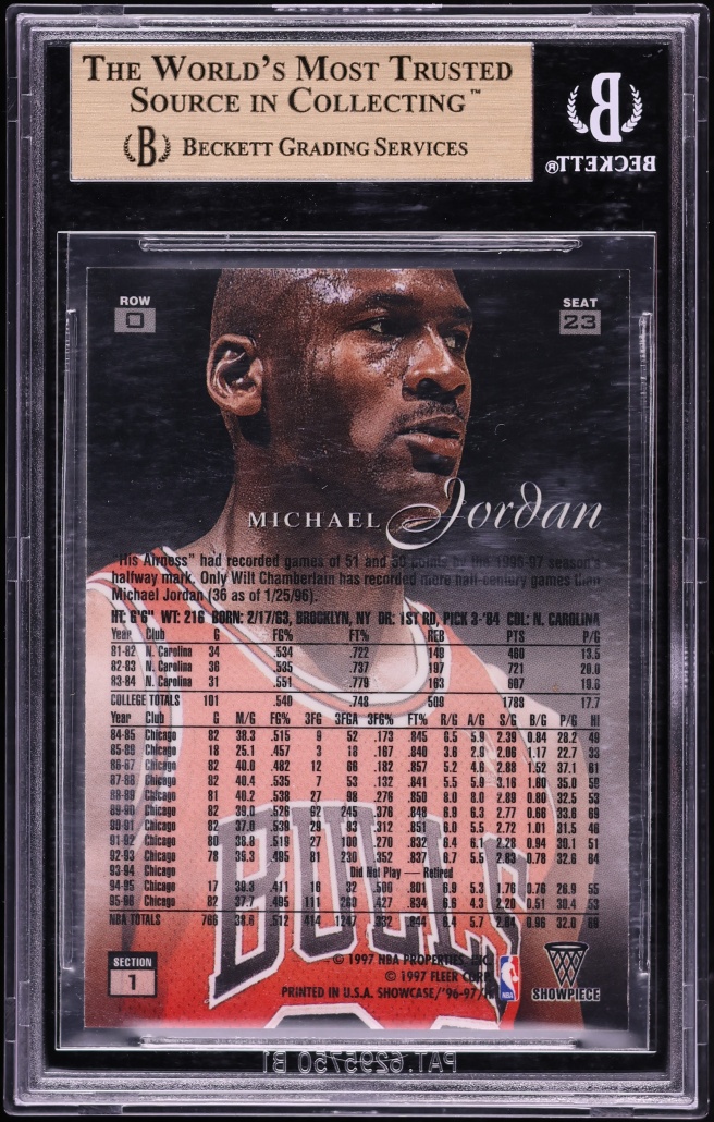 1996 Flair Showcase Row 0 Michael Jordan #23 BGS 9.5 GEM MINT