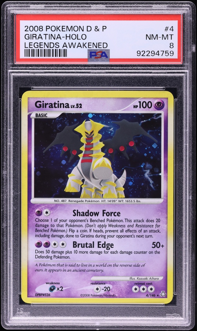 2008 Pokemon Diamond & Pearl Legends Awakened Holo Giratina #4 PSA 8 NM-MT