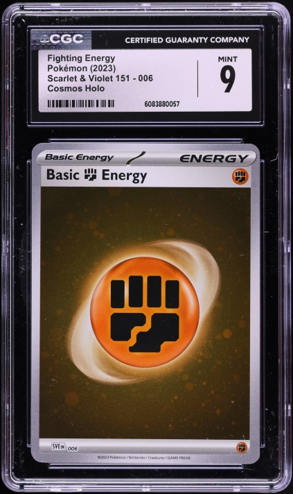 2023 Pokemon Scarlet & Violet 151 Cosmos Holo Fighting Energy #6 CGC 9 MINT