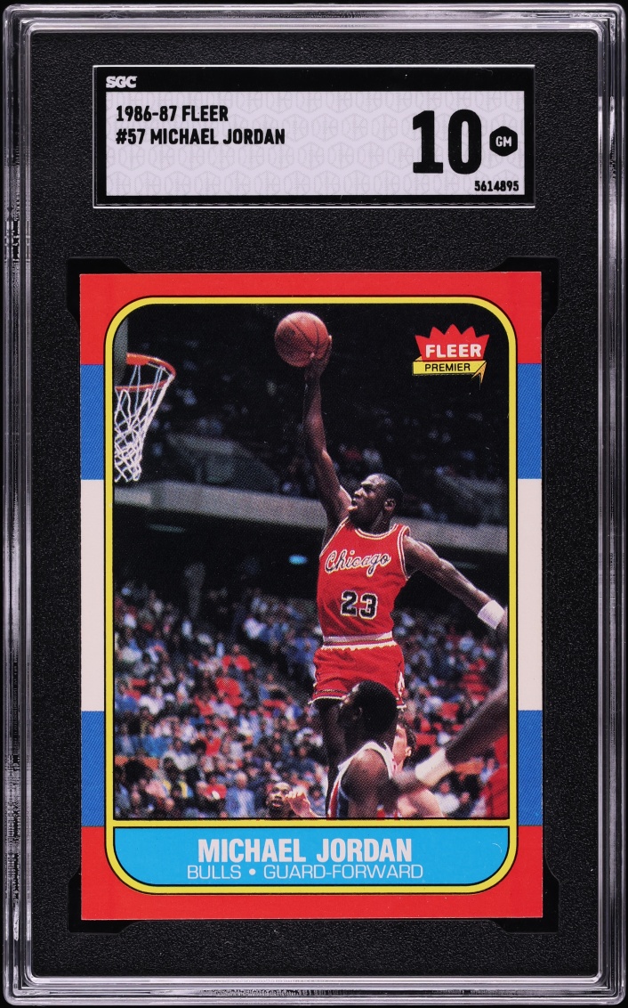 1986 Fleer Basketball Michael Jordan #57 SGC 10 GEM MINT