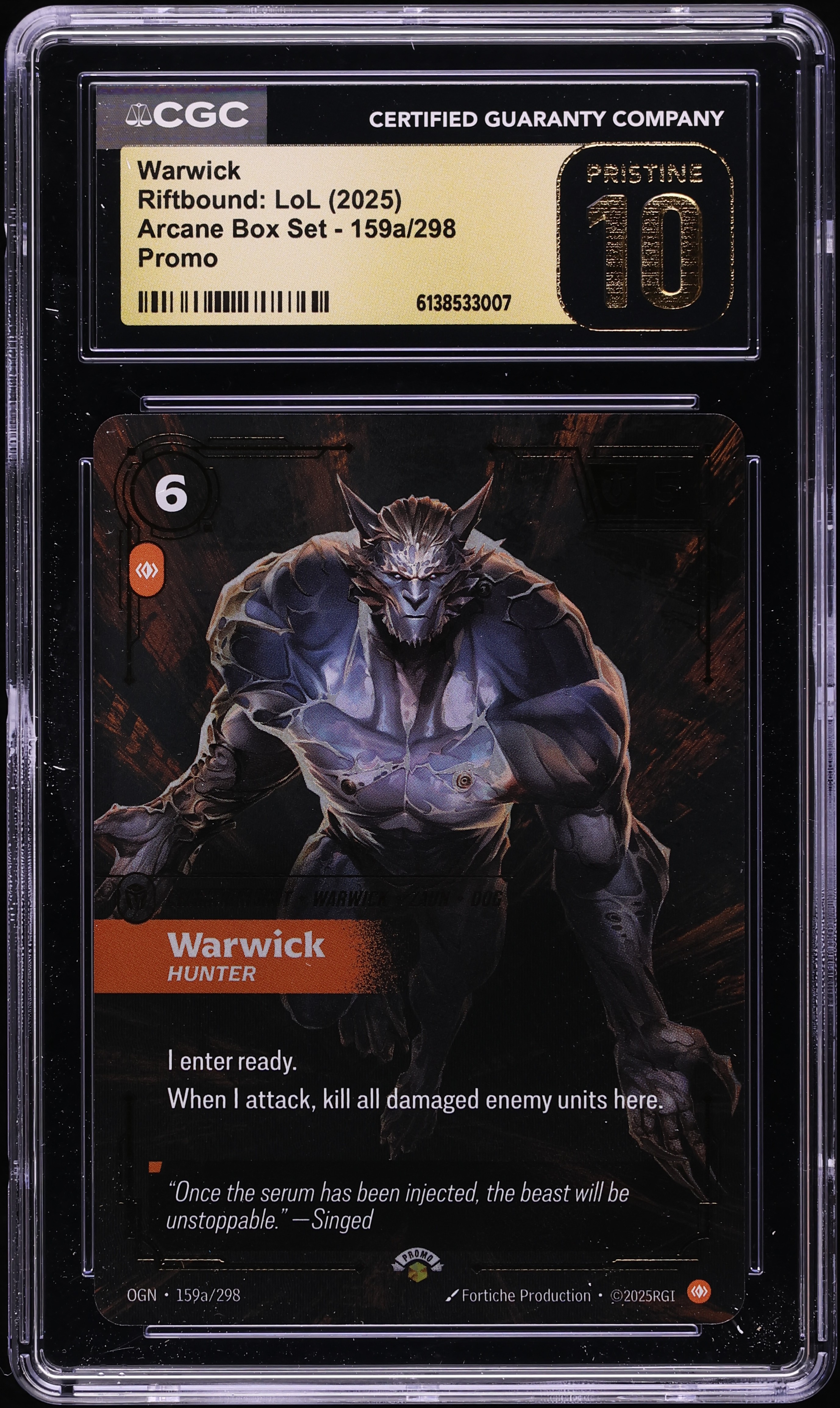2025 Riftbound League Of Legends LoL Arcane Box Set Warwick #159a