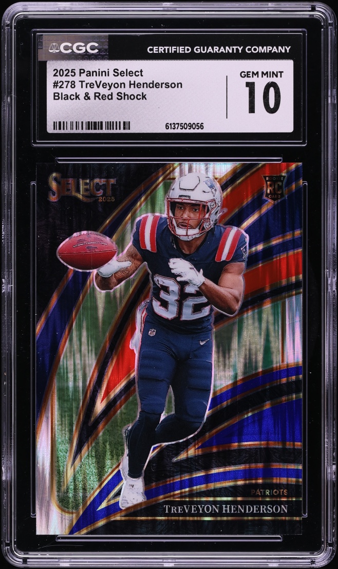 2025 Select Club Level Black & Red Shock TreVeyon Henderson ROOKIE #278 CGC 10 GEM MINT