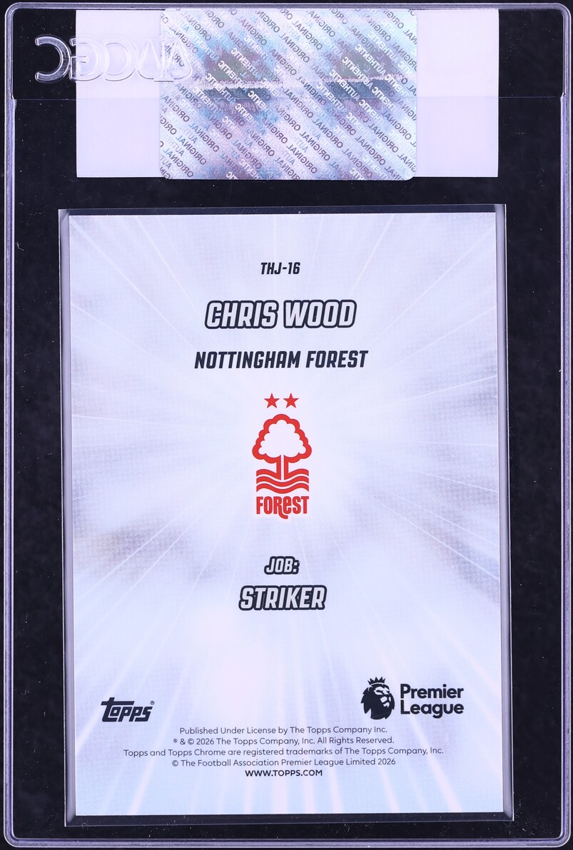 2025 Topps Chrome Premier League That's His Job Chris Wood #THJ-16 CGC AUTH