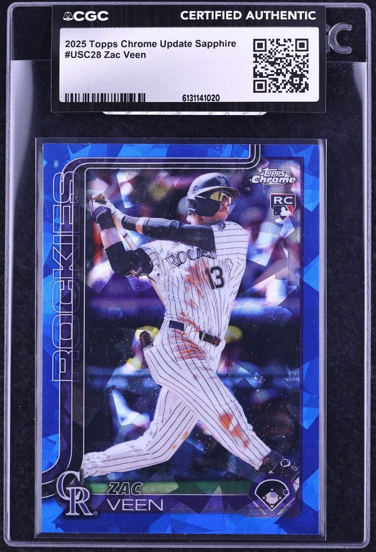 2025 Topps Chrome Update Sapphire Zac Veen ROOKIE #USC28 CGC AUTH