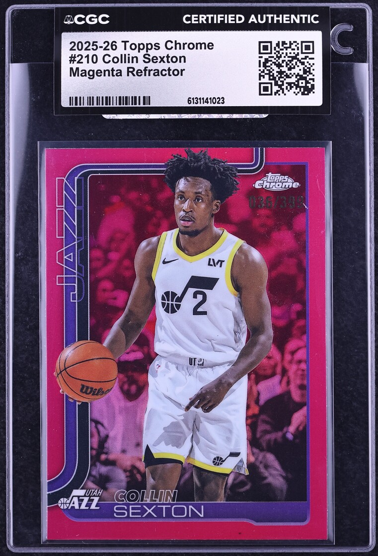 2025 Topps Chrome Magenta Refractor Collin Sexton /399 #210 CGC AUTH