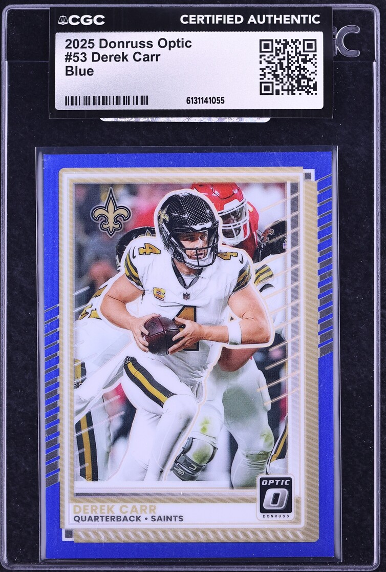 2025 Donruss Optic Blue Derek Carr /249 #53 CGC AUTH