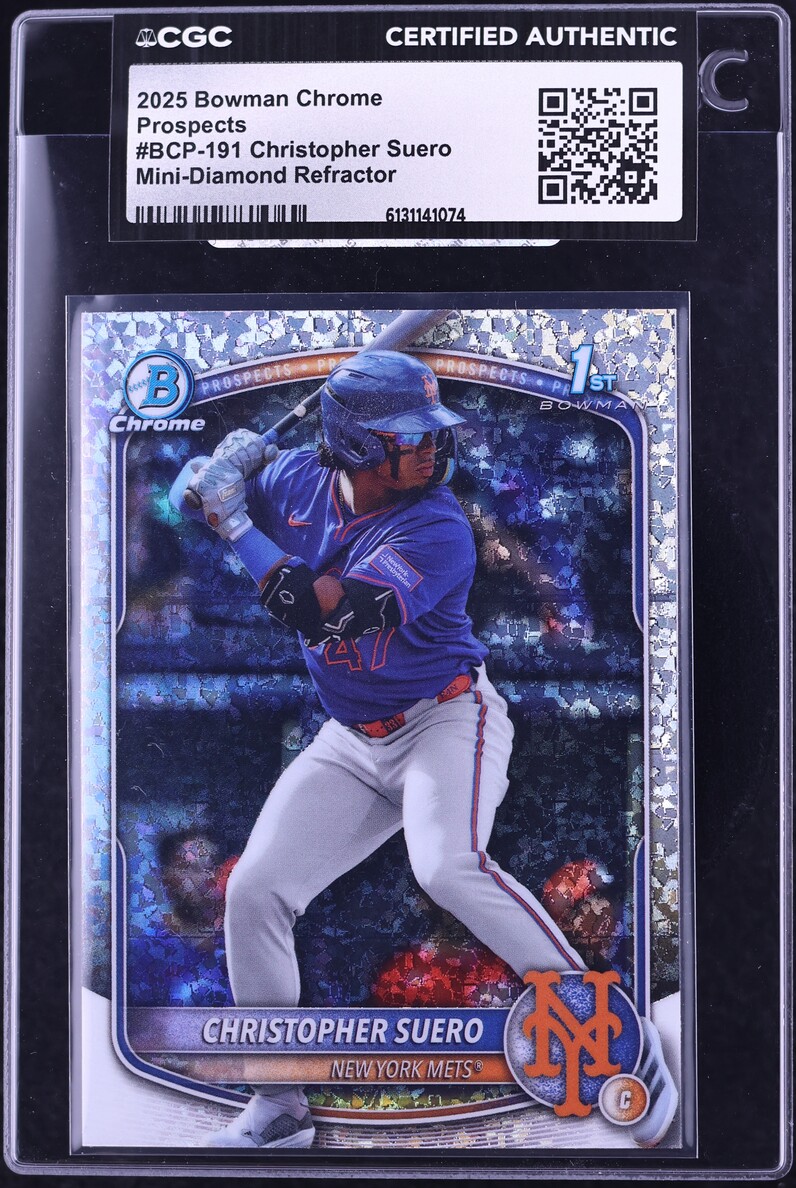 2025 Bowman Chrome Mini-Diamond Refractor Christopher Suero PROSPECT #BCP-191 CGC AUTH