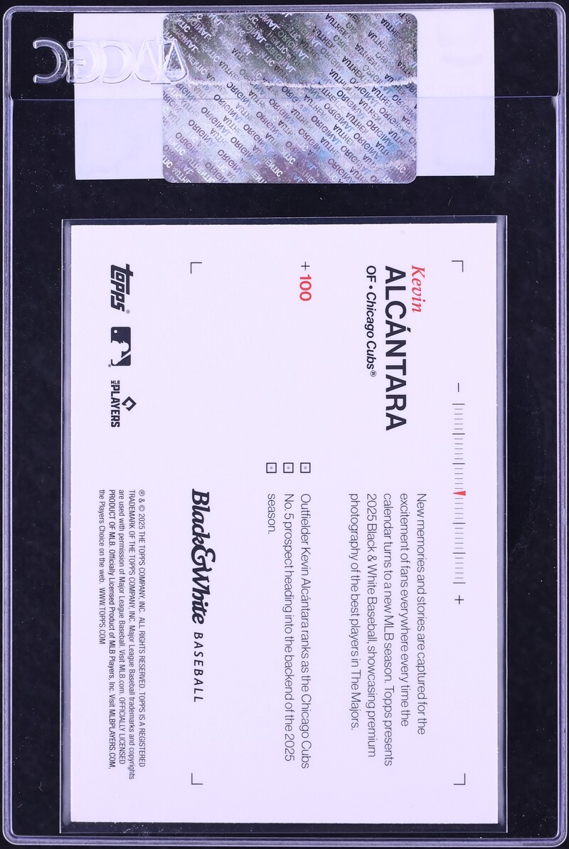 2025 Topps Black & White Kevin Alcantara ROOKIE #100 CGC AUTH