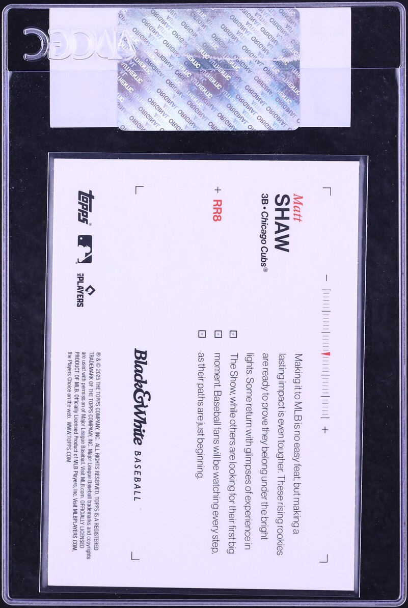 2025 Topps Black & White Resolution Matt Shaw ROOKIE #RR8 CGC AUTH