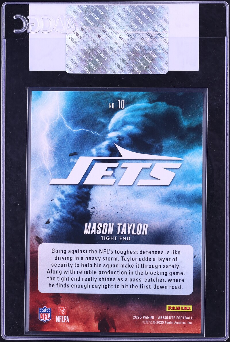 2025 Absolute By Storm Spectrum Orange Mason Taylor ROOKIE /75 #10 CGC AUTH