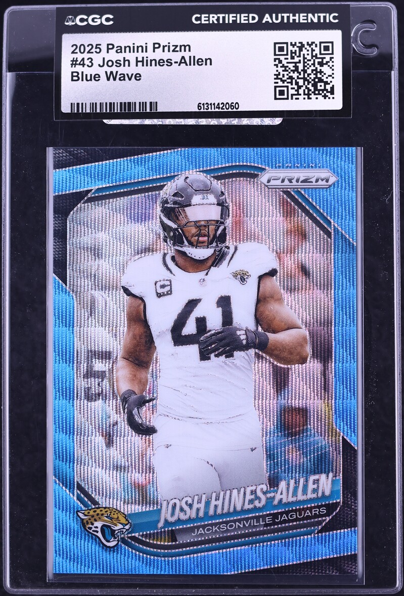 2025 Panini Prizm Blue Wave Josh Hines-Allen /230 #43 CGC AUTH