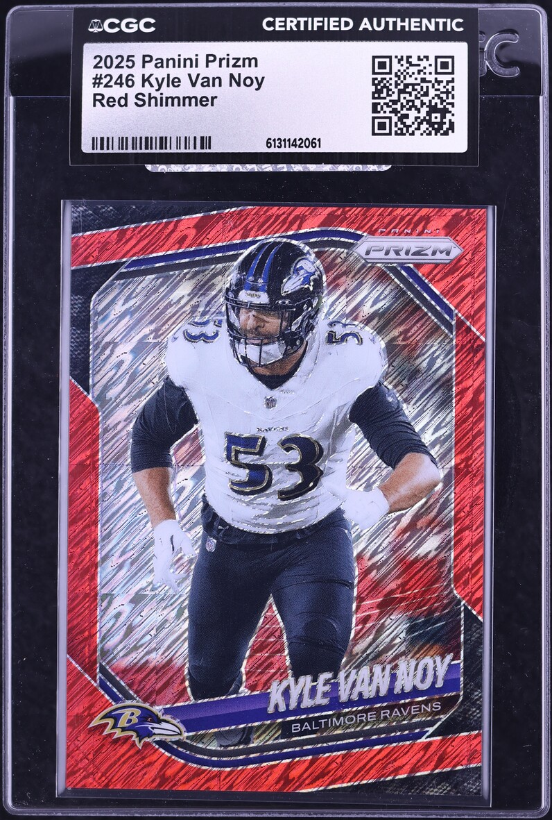 2025 Panini Prizm Red Shimmer Kyle Van Noy /49 #246 CGC AUTH