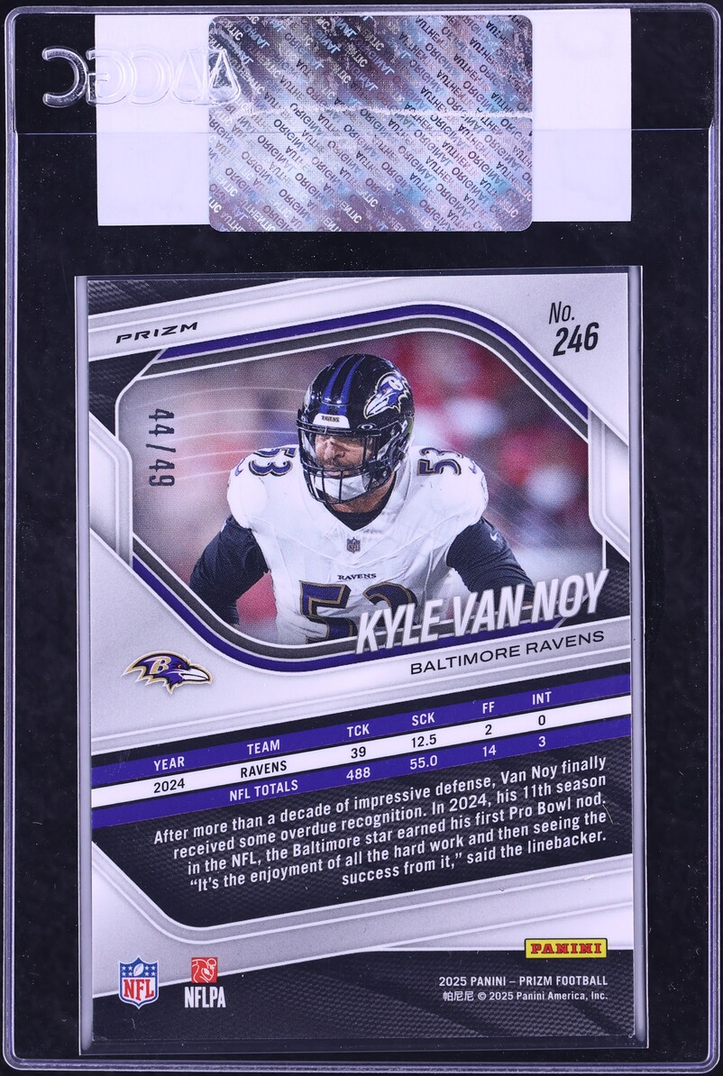 2025 Panini Prizm Red Shimmer Kyle Van Noy /49 #246 CGC AUTH
