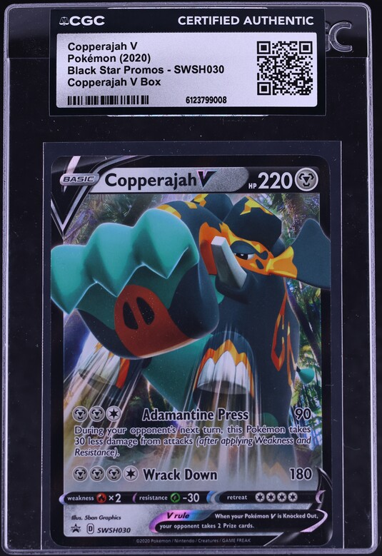 2020 Pokemon Sword & Shield Black Star Promo Box Copperajah V #SWSH030 CGC AUTH