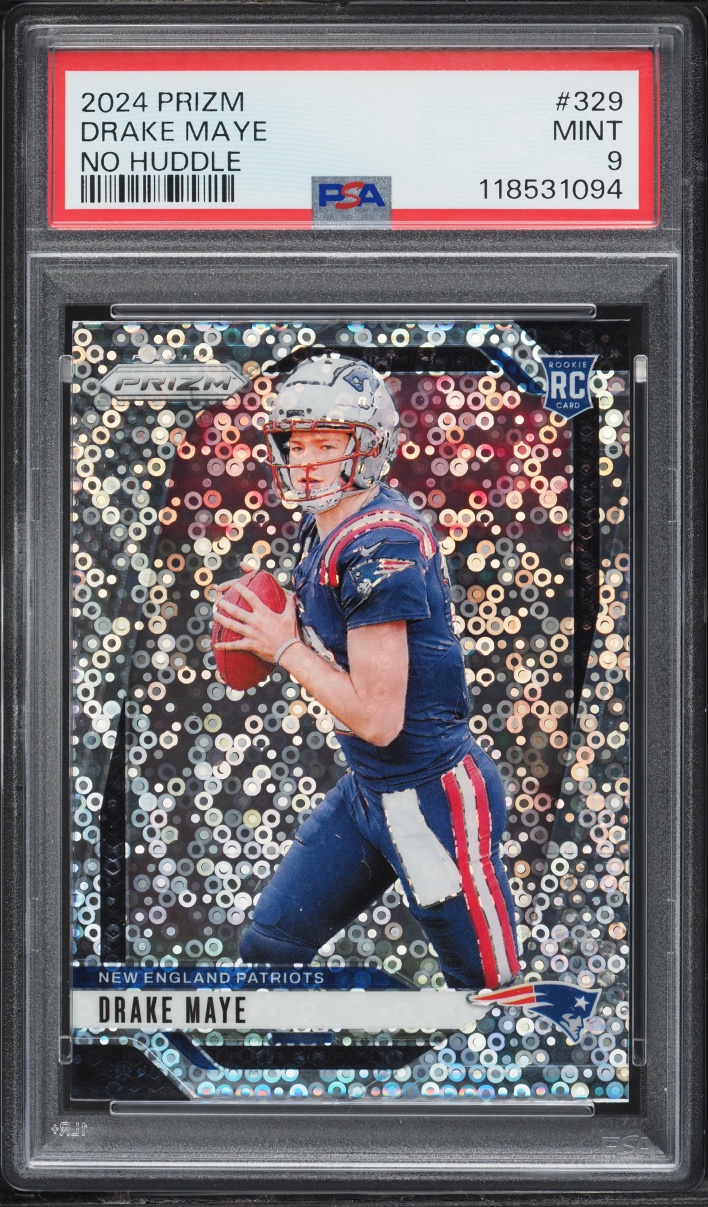 2024 Panini Prizm No Huddle Drake Maye ROOKIE #329 PSA 9 MINT