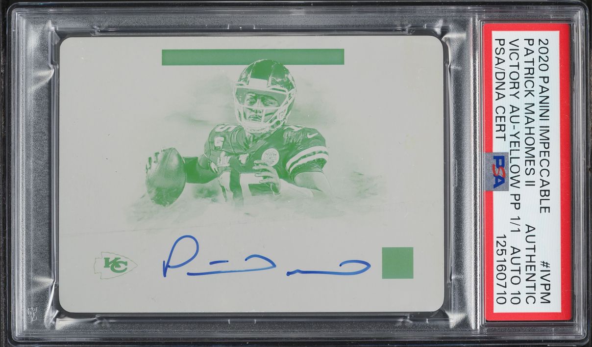 2020 Panini Impeccable Victory Printing Plate Patrick Mahomes II