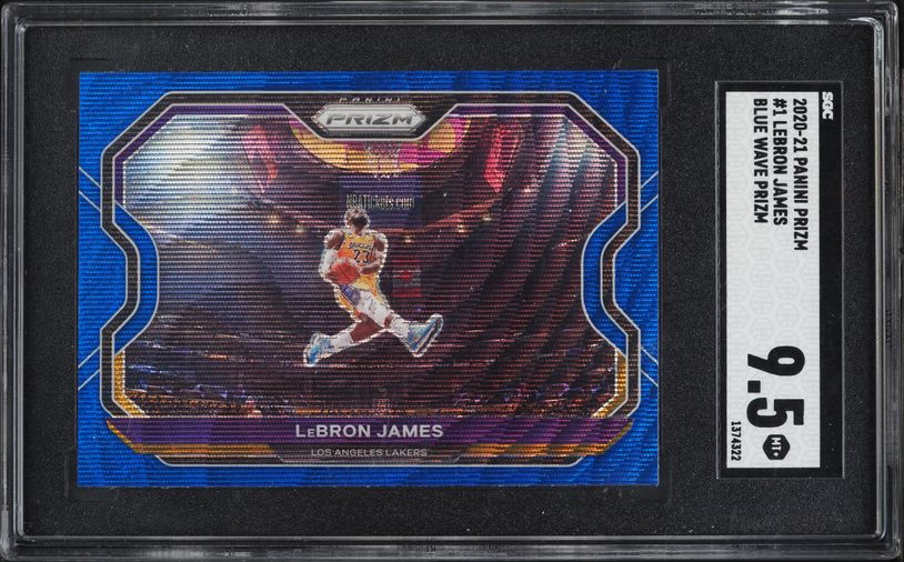 2020 Panini Prizm White Sparkle LeBron James KOBE TRIBUTE #1 PSA