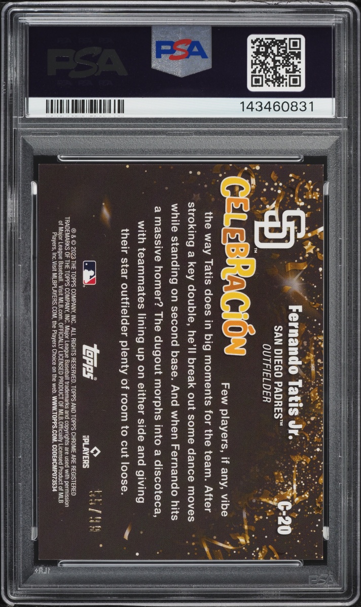 2023 Topps Chrome Update Celebracion Fernando Tatis Jr /99 #C-20 PSA 10 GEM MINT