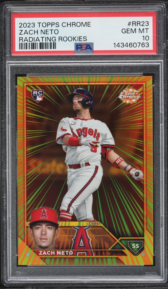 2023 Topps Chrome Radiating Zach Neto ROOKIE #RR-23 PSA 10 GEM MINT
