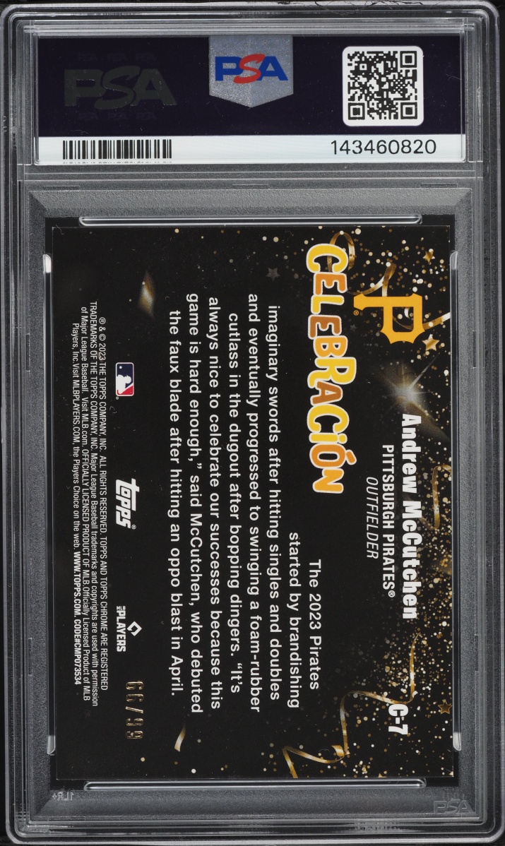 2023 Topps Chrome Update Celebracion Andrew McCutchen /99 #C7 PSA 6 EXMT
