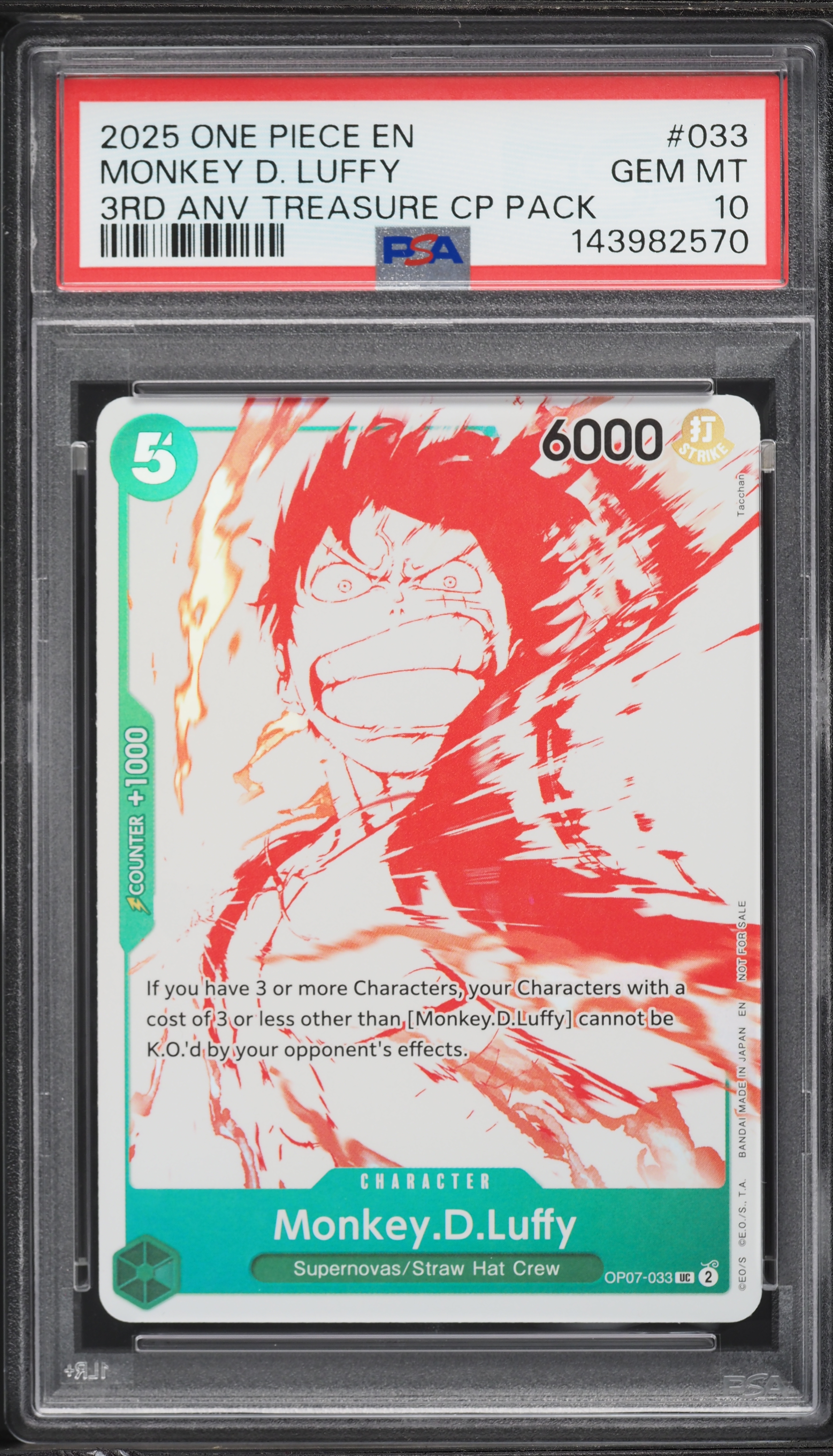 2025 One Piece 3rd Anniversary Treasure Monkey D. Luffy #OP07-033