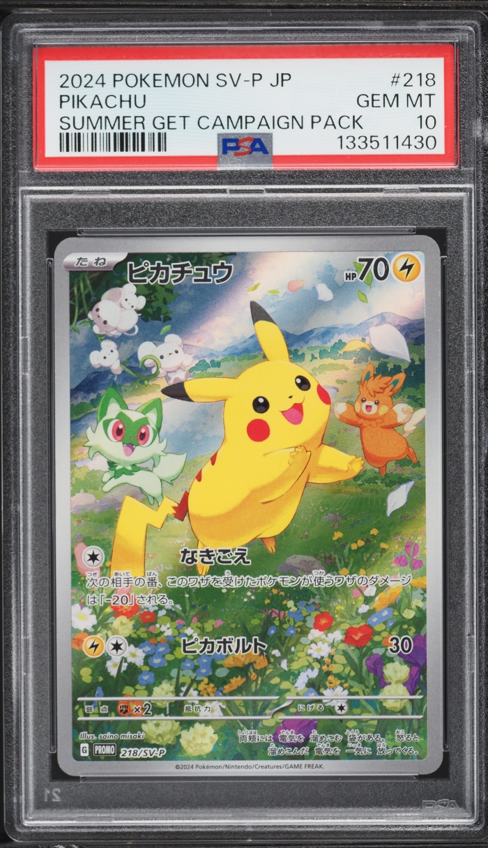 CGC 10 Pristine Japanese Pokemon 2022 Pikachu 001/SV-P Scarlet Violet PROMO – Graded Trading Card