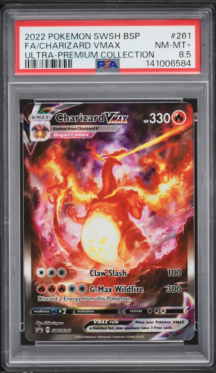 2022 Pokemon Sword & Shield Promo Ultra Premium Alt Art Charizard VMAX #SWSH261 PSA 8.5 NM-MT+