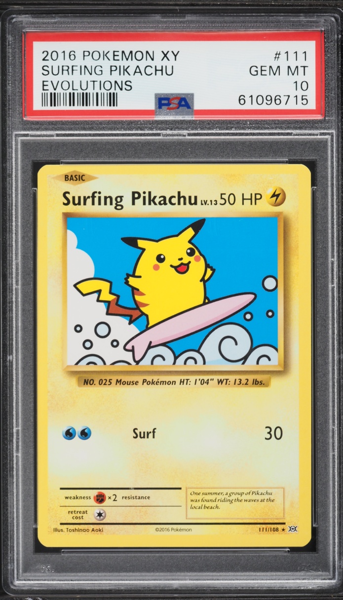 サーフィンピカチュウ 2016 PSA 10 2016 Pokemon XY Evolutions Surfing Pikachu #111 PSA 10 GEM MINT on