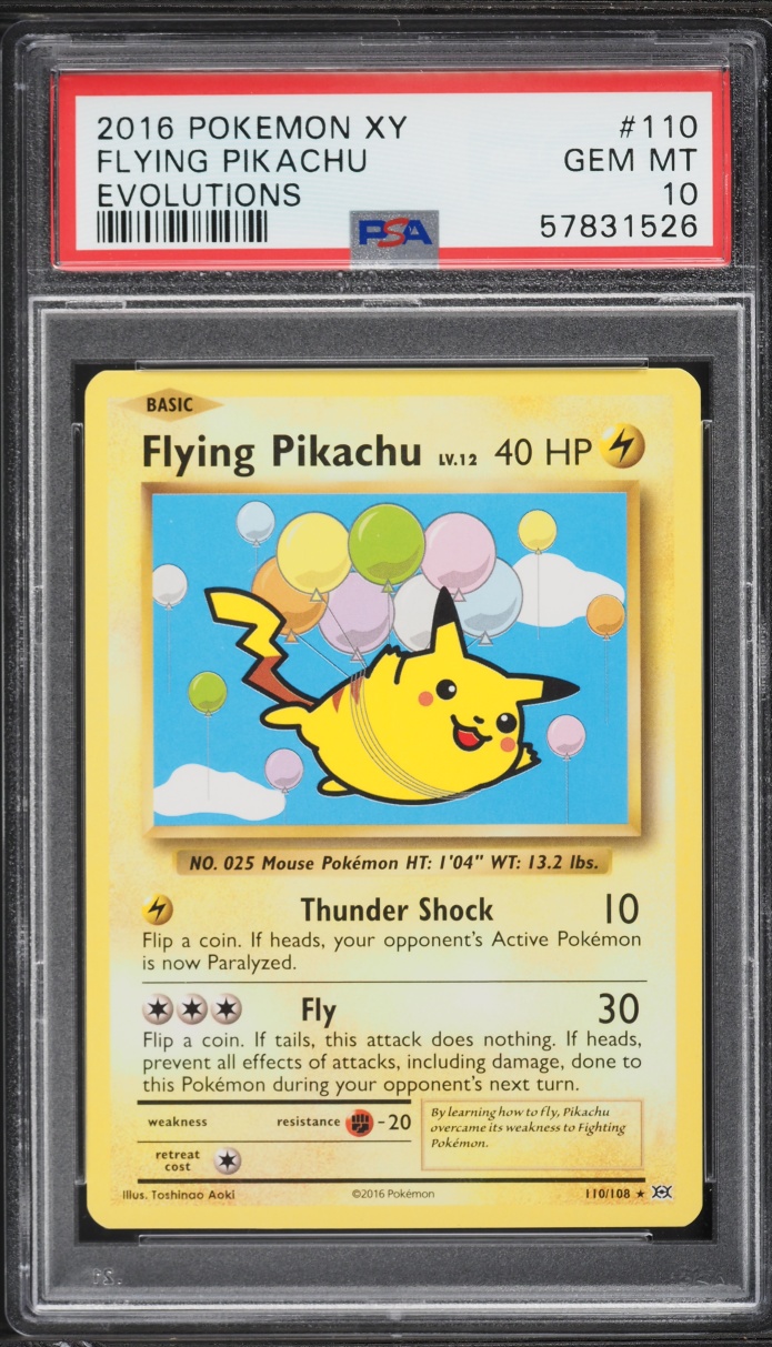 2016 Pokemon XY Evolutions Flying Pikachu #110 PSA 10 GEM MINT on