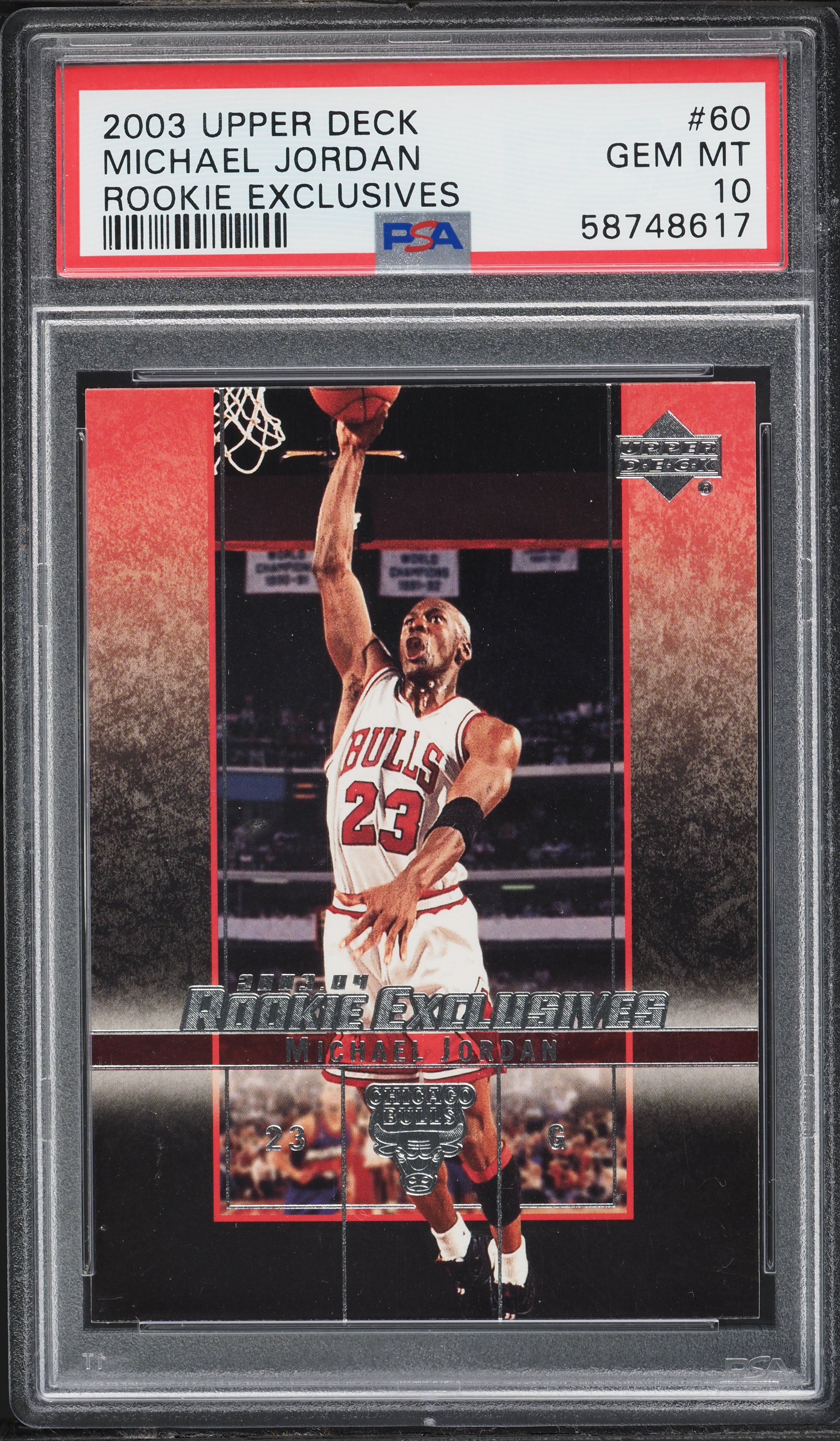 2003 Upper Deck Exclusives Michael Jordan #60 PSA 10 GEM MINT on