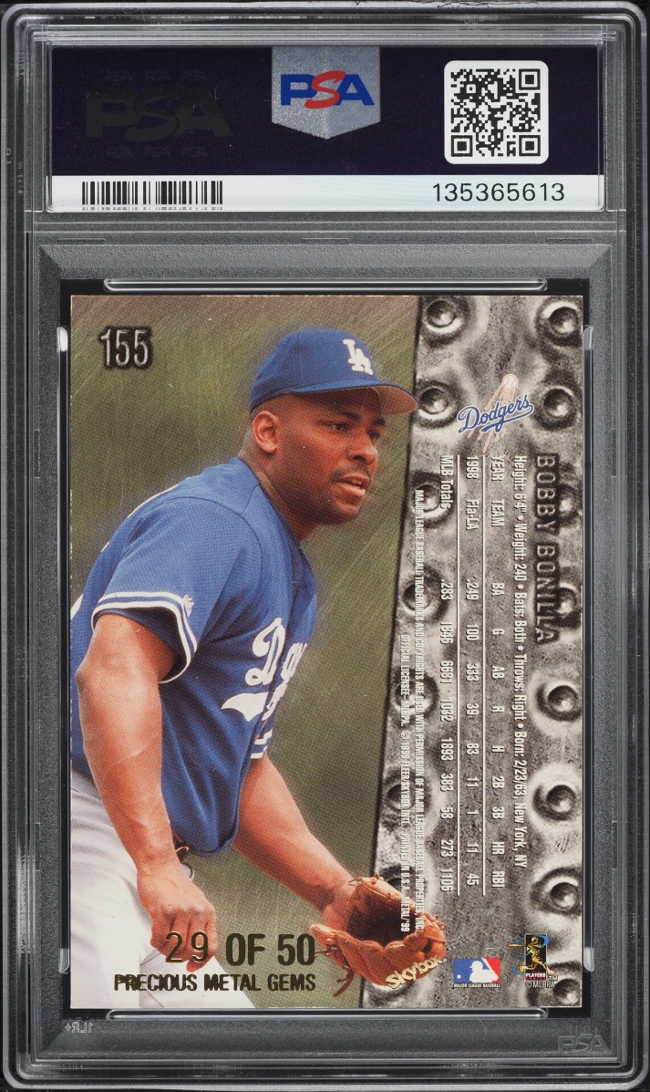 1999 Metal Universe Precious Metal Gems PMG Bobby Bonilla /50 #155 PSA 8 NM-MT