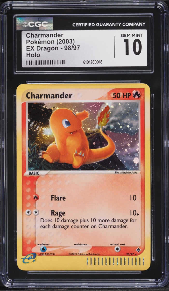 2003 Pokemon EX Dragon Holo Charmander #98 CGC 10 GEM MINT