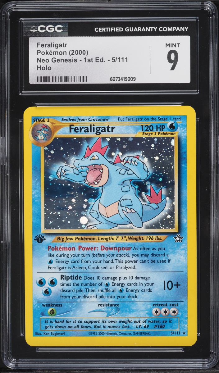 2000 Pokemon Neo Genesis 1st Edition Holo Feraligatr #5 CGC 9 MINT