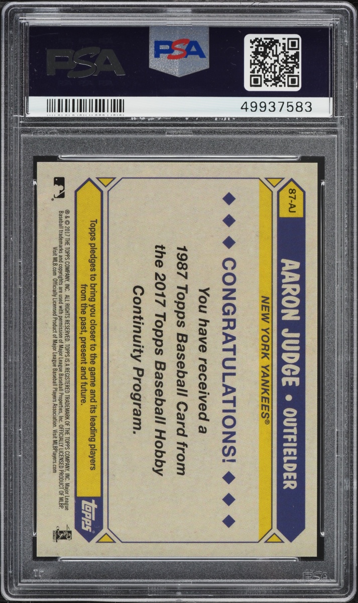 2017 Topps Silver Pack '87 Promo Aaron Judge ROOKIE #87-AJ PSA 10 GEM MINT
