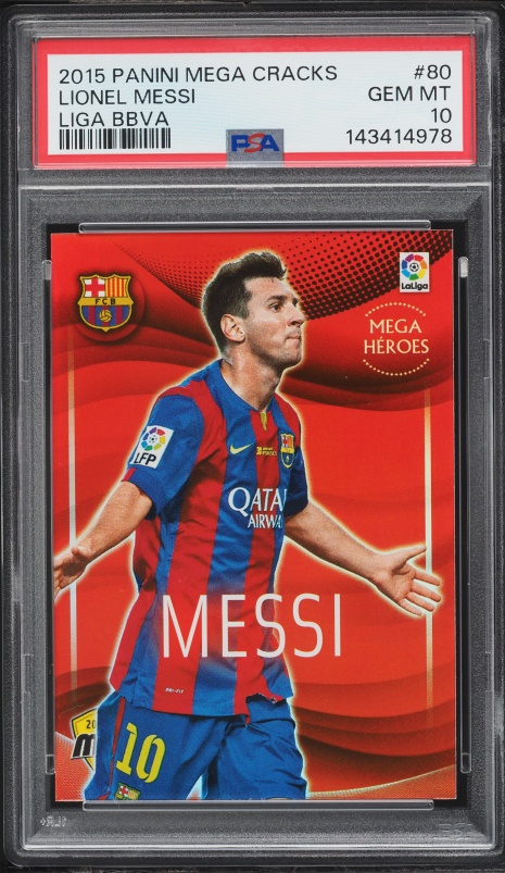 2015 Topps UEFA Champions League Showcase Lionel Messi #1 PSA 9